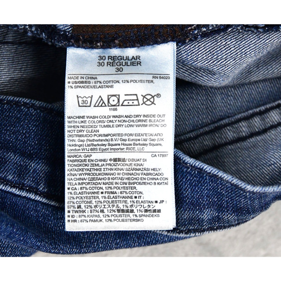 Gap 1969 Girlfriend Jeans Womens 30r (32x27 Meas) Blue Denim - Picture 7 of 10